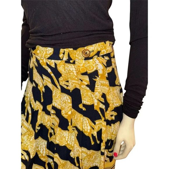 Anthropologie Maeve Women's M A-Line Midi Skirt Multicolor Animal Print size 4 - Picture 4 of 13